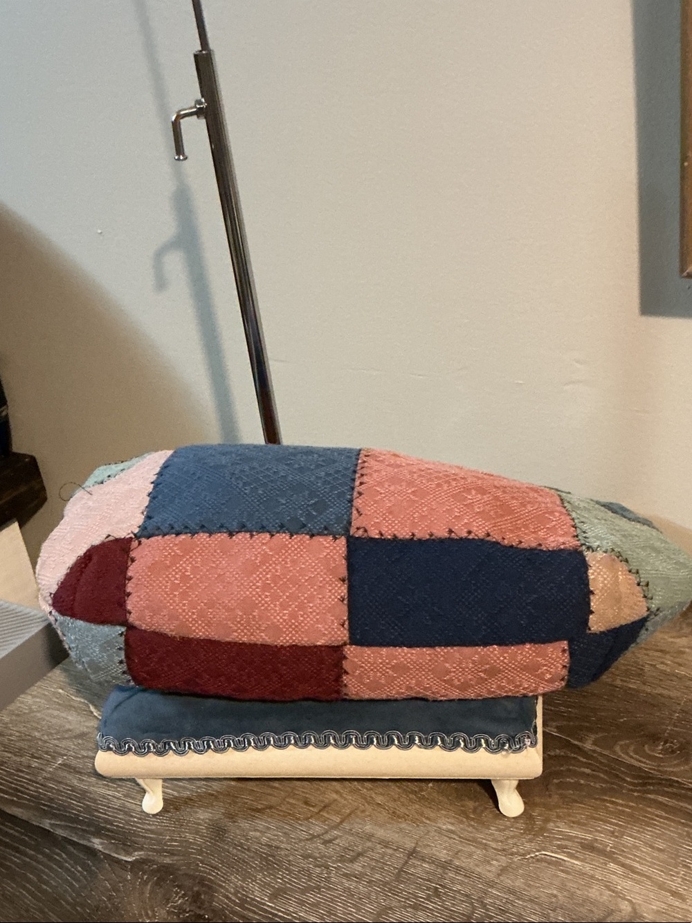 Handmade Patchwork Shoulder Bag in Multi Color with Contrast Panels 14x9x3 EUC - Picture 3 of 6